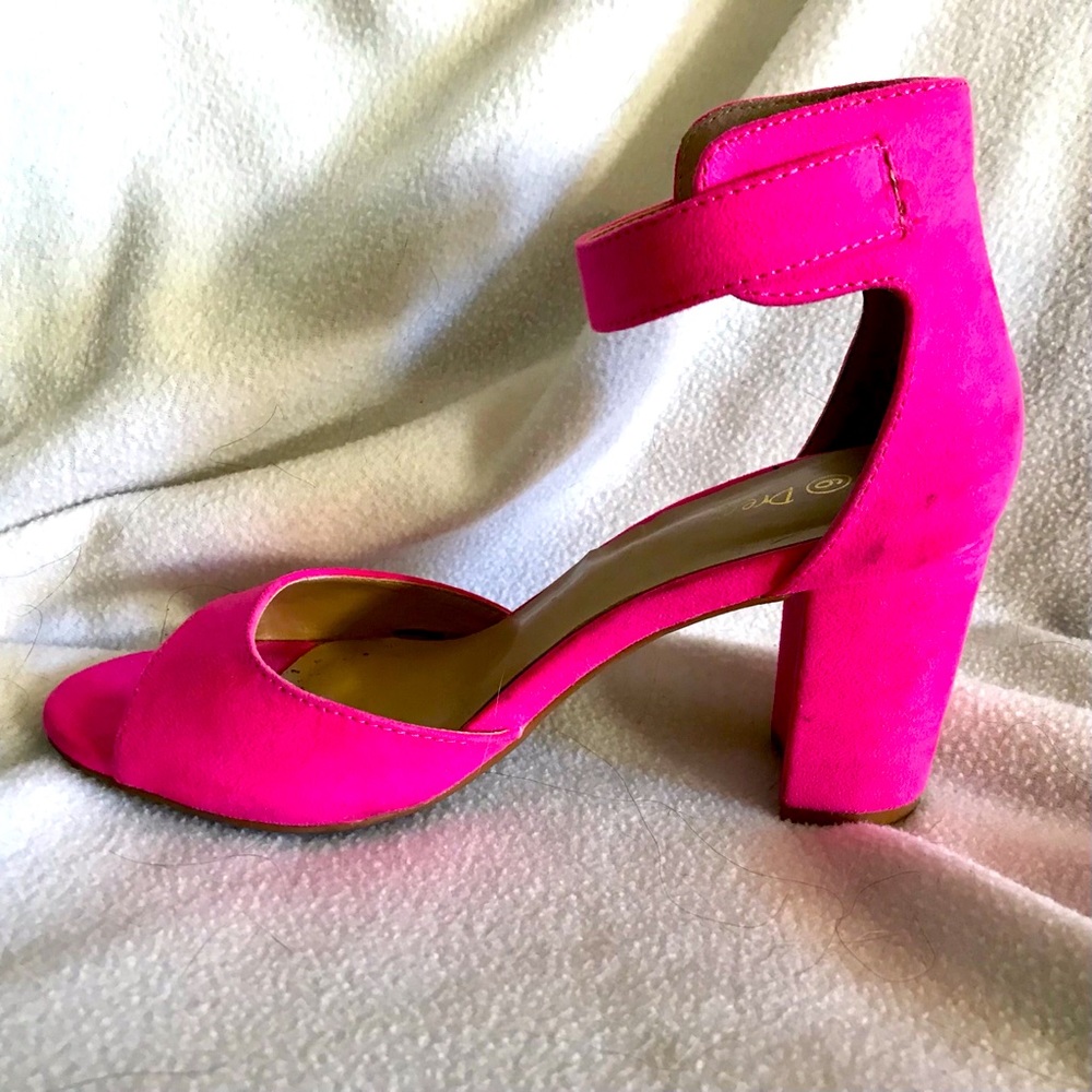 Hot Pink Heels by Dream Pairs - Size 6, 3 Inches High, Ankle Straps